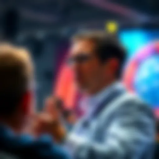 Helium Mobile CEO addressing an audience with a serious expression, discussing plans for free services