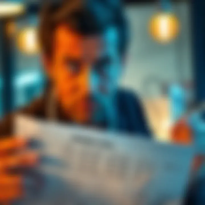 A person looking shocked while reviewing a bill with multiple hidden fees listed on it, expressing concern about unexpected charges.