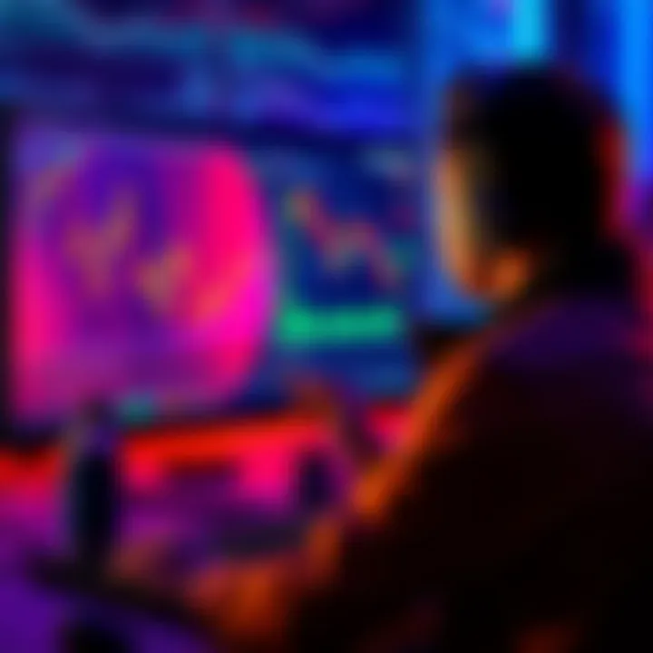 A person looking at cryptocurrency charts on a computer screen, representing long-term investment in digital assets.