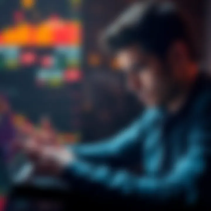A person looking at Bitcoin price charts on a laptop with a worried expression, reflecting anxiety about market fluctuations.