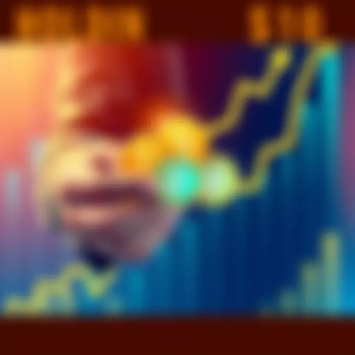 Holding รOGE Tokens Above $10 Illustration showing a person holding รOGE tokens with a rising graph in the background, symbolizing financial growth and market dynamics.