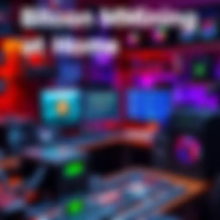 A home workspace with computer equipment and Bitcoin mining hardware.