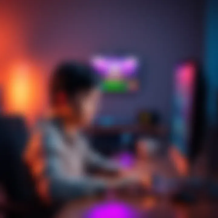 A frustrated person sitting at a computer, looking at slow internet speed results with gaming and streaming applications open.