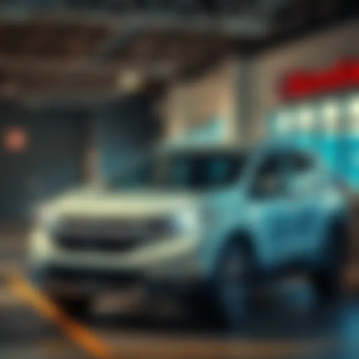 A new Honda CR-V parked in a dealership, highlighting a no-negotiation buying experience