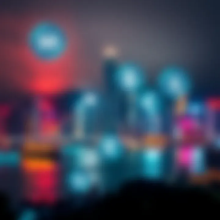 A graphic showing the Hong Kong skyline with digital currency symbols overlaying it, representing the launch of stablecoin licensing.