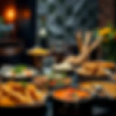 A variety of traditional Indian dishes served on a table, showcasing vibrant colors and textures