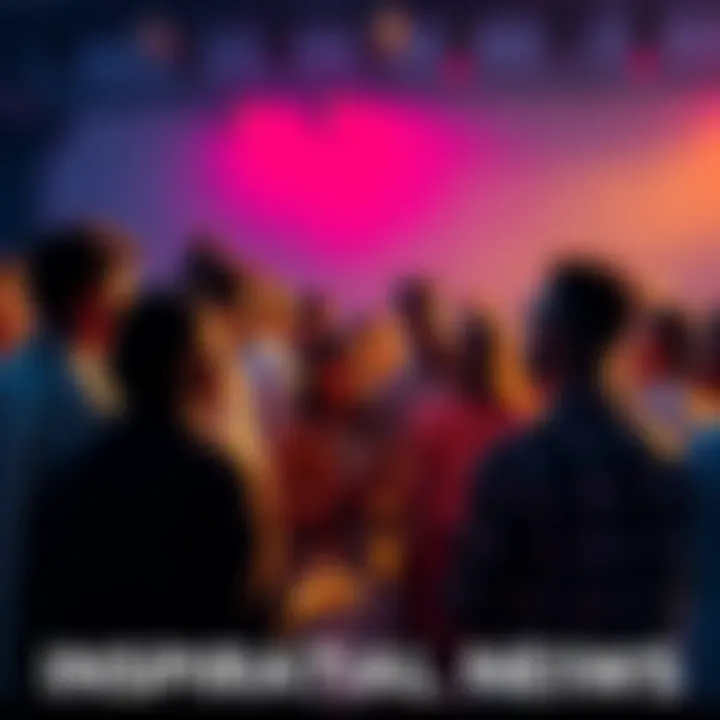 A group of diverse people sharing motivational stories in a vibrant community setting, creating connections and uplifting each other.