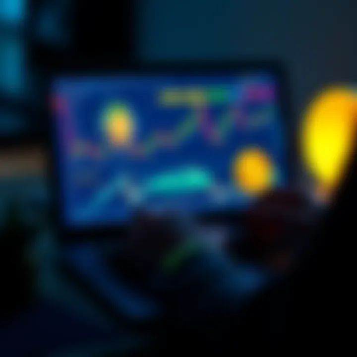 Investing in Bitcoin Person analyzing Bitcoin trends on a laptop with charts and graphs
