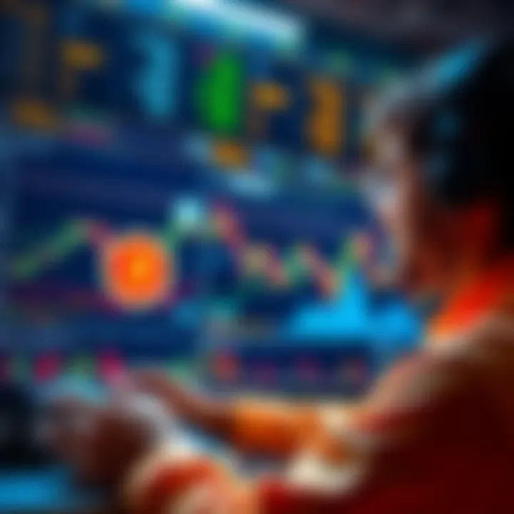 Investing in Cosmos A person analyzing cryptocurrency charts with a focus on Cosmos, pondering investment decisions.