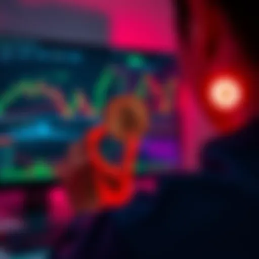 A person analyzing Bitcoin prices on a computer screen with charts and graphs, considering stop loss options.