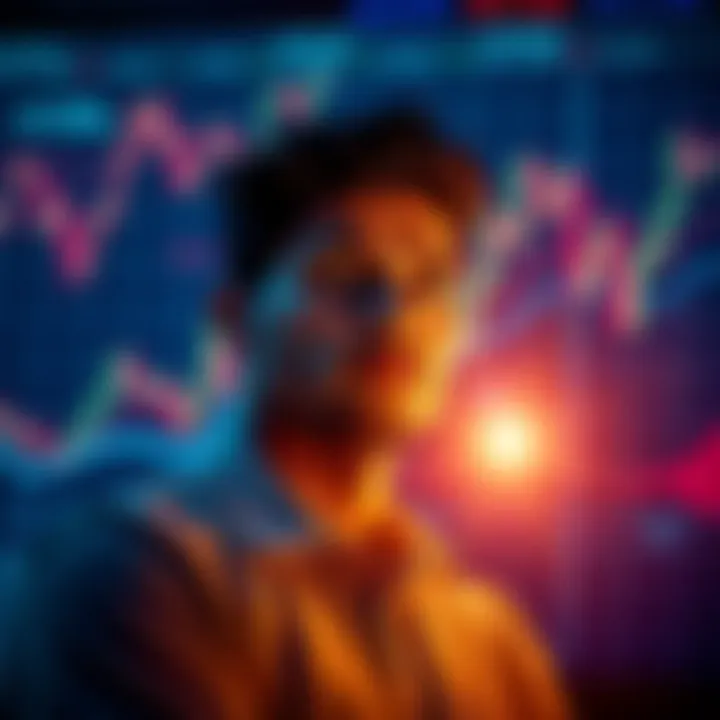 Investing in Ethereum A person contemplating a large investment in Ethereum cryptocurrency with charts and graphs in the background.