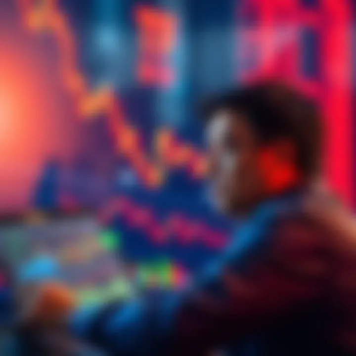 Investing in TF A person analyzing stock charts with a focus on TF investments, looking motivated and determined.