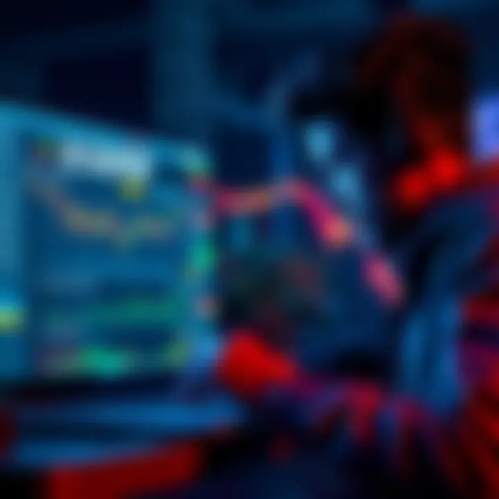 A person considering investing in XRP with a laptop showing cryptocurrency charts