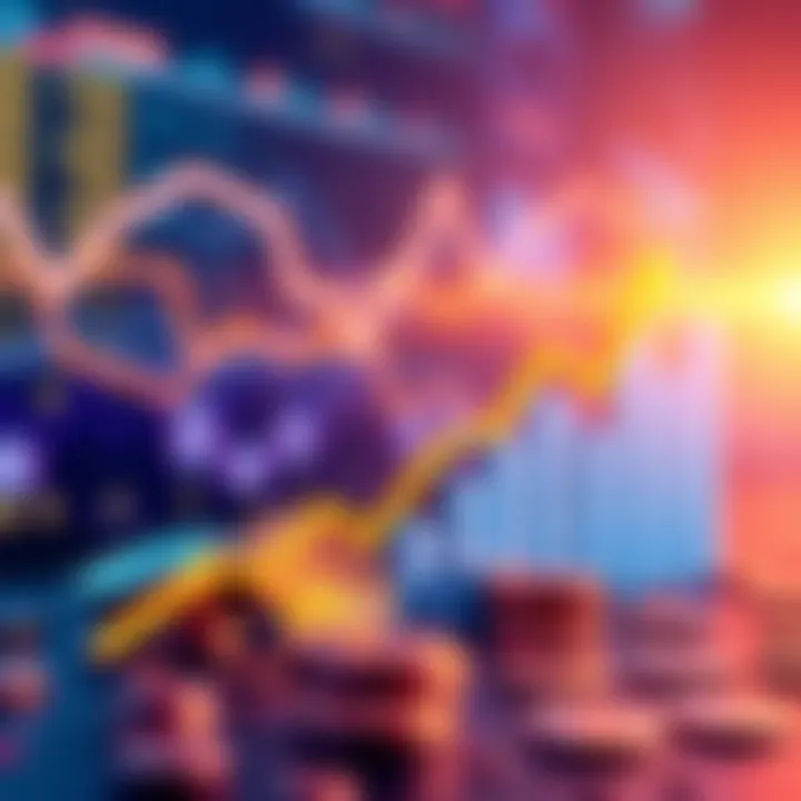 Investing on Coinbase A graphic showing an upward trending graph with coins symbolizing investment gains on Coinbase