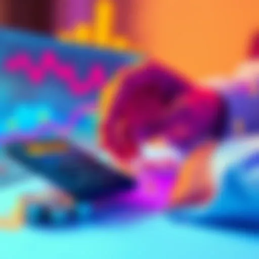 A person calculating investments with a chart showing upward trends and dollar signs, representing weekly DCA in finance.