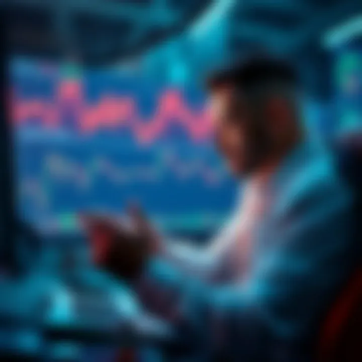 A person analyzing charts for Ethereum and Solana cryptocurrency investments