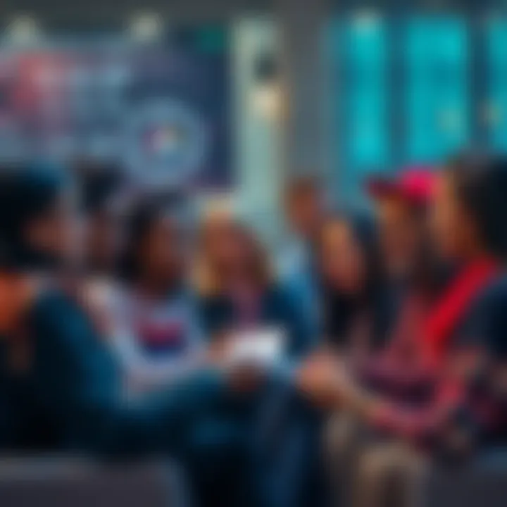 A group of diverse people sharing ideas and discussing investment options after leaving the crypto market.