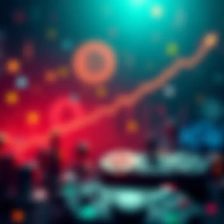 A visual representation of a graph showing rising altcoin values, with icons for AI and gaming in the background, symbolizing an upcoming altseason.