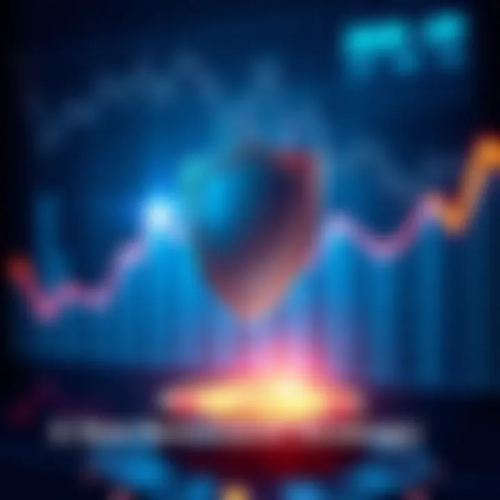 Graphic showing a financial graph with upward trends and a shield symbol, representing asset protection and investment growth.