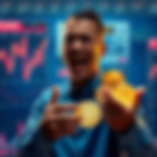 A split image showing a frustrated investor selling Ethereum on one side and a cheerful person holding meme coins on the other side, representing contrasting views on cryptocurrency investment.