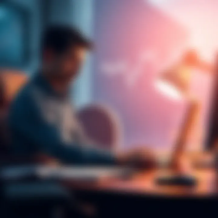 A distressed investor sits at his desk, looking at financial charts and graphs, expressing sadness over his lost investment in Avax.