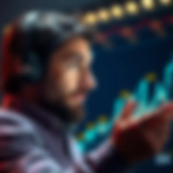 An investor looking at a chart showing rising values, symbolizing their increased holdings and future plans to invest more if prices drop.