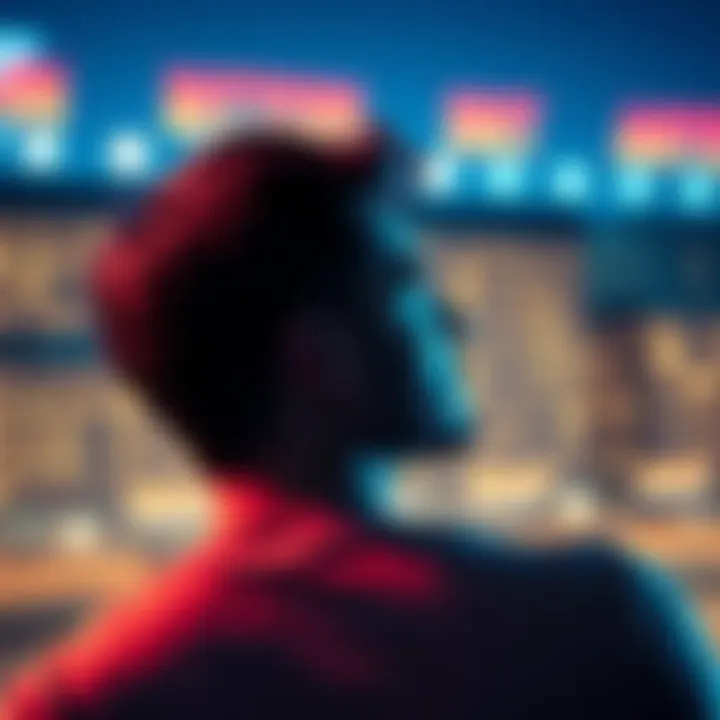 Person contemplating investment Investor thinking about future regrets regarding a Bitcoin investment