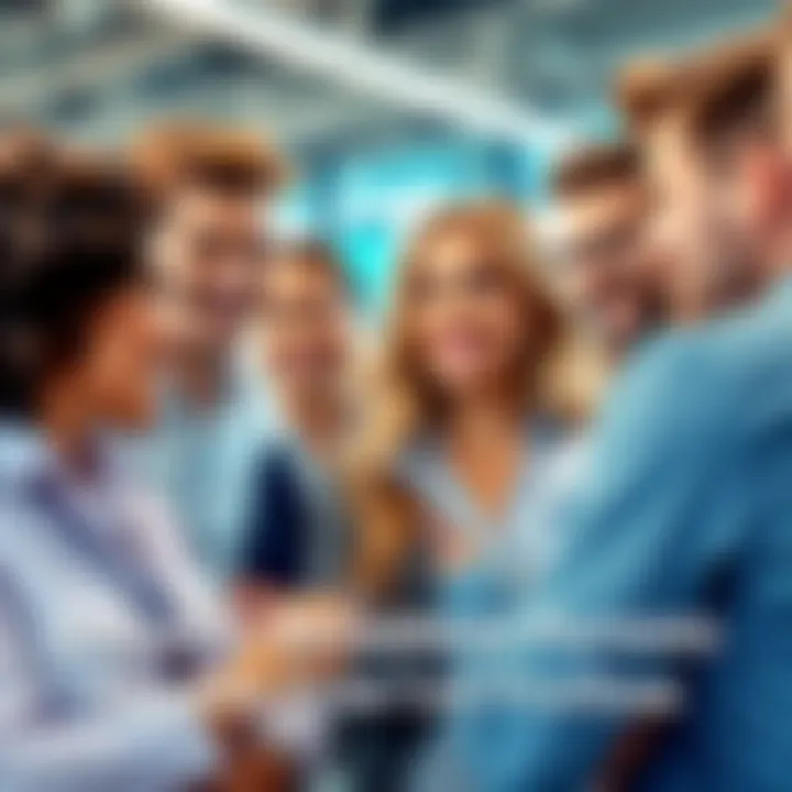 A group of diverse people discussing investments with positive expressions, symbolizing bullish sentiment despite coin price drops.
