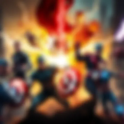 Invincible faces off against members of the Avengers in an action-packed scene
