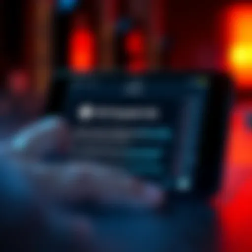 A representation of an iOS device displaying a phishing message about cryptocurrency, highlighting security threats.