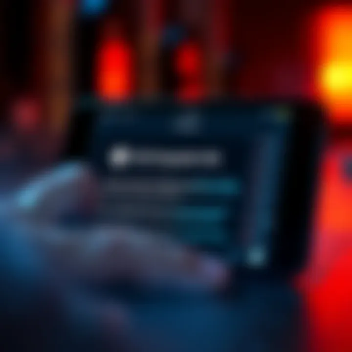 A representation of an iOS device displaying a phishing message about cryptocurrency, highlighting security threats.