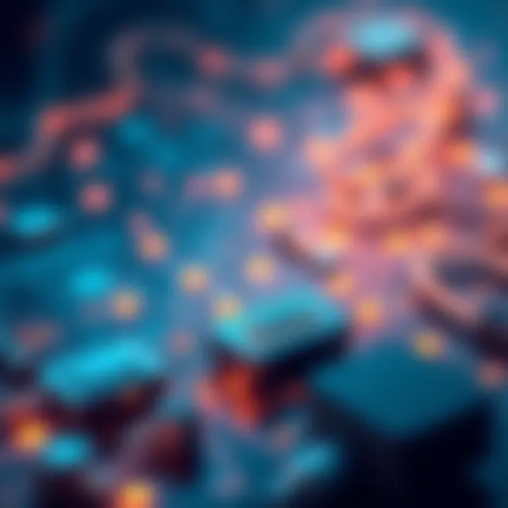 Illustration of IoT devices connected, symbolizing transactions on Hedera blockchain