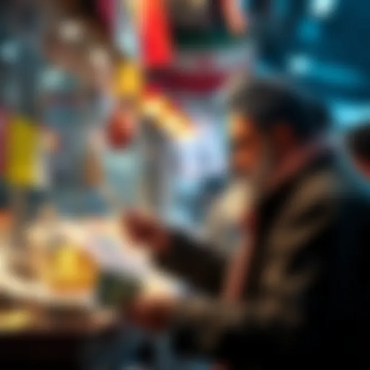 Iranians converting cash to Bitcoin An Iranian person exchanges cash for Bitcoin in a local market, symbolizing the shift to cryptocurrency.