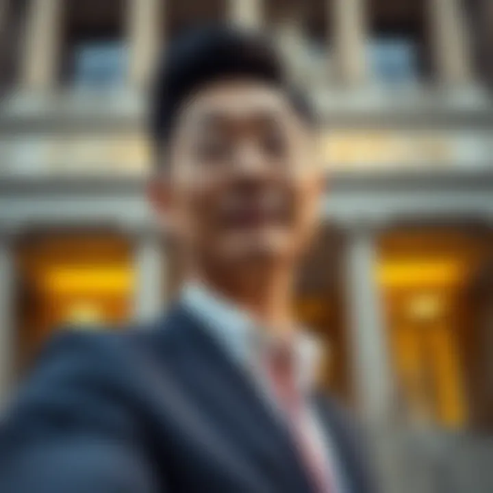 Crypto billionaire Justin Sun stands outside a courthouse ready to file a lawsuit against World Liberty Financial, with a determined expression on his face.