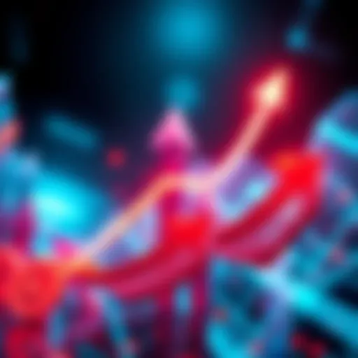 A graphic showing a bullish trend with arrows pointing upwards, representing the potential price growth of Kaspa in the cryptocurrency market