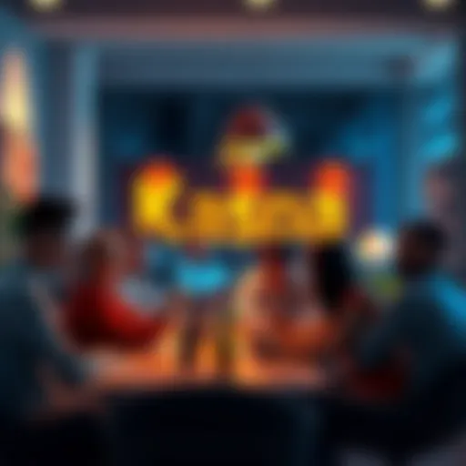 A group of people discussing news and updates about Kaspa in a friendly setting