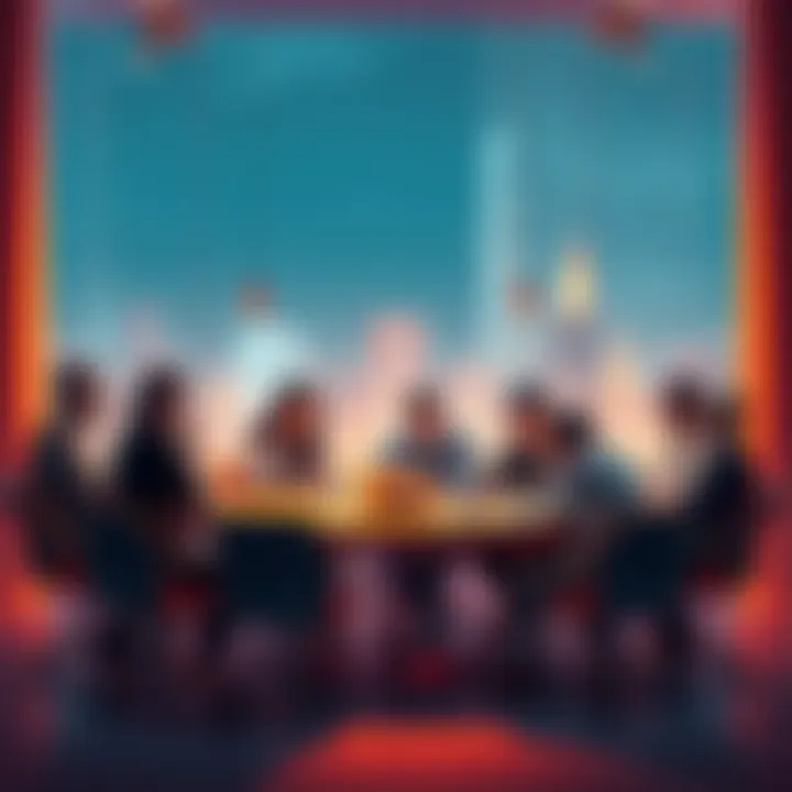 Kaspa Investment Discussion People discussing their sale price limits and investment strategies for Kaspa at a round table.