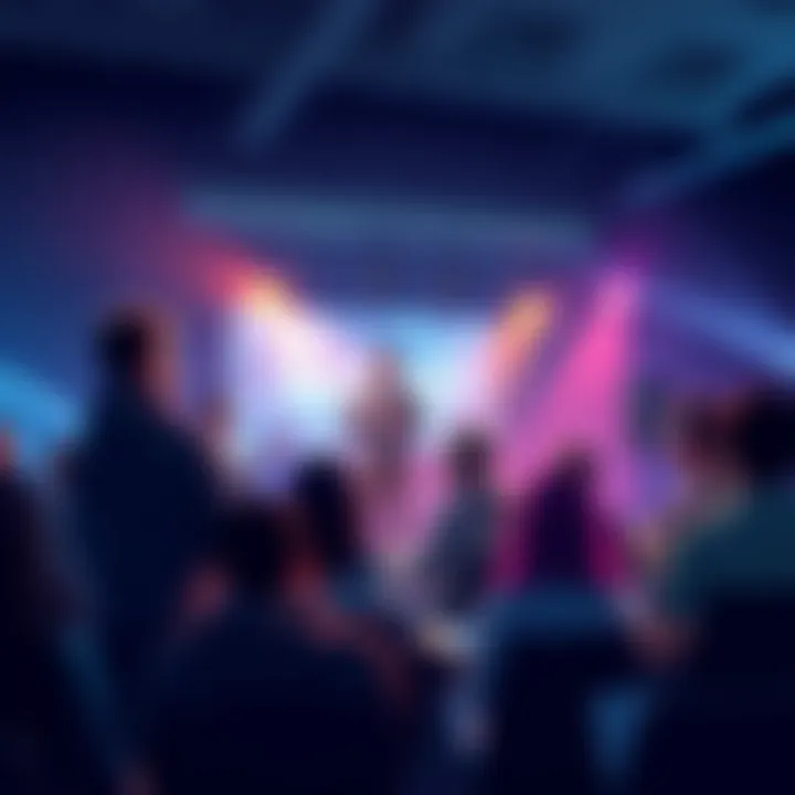 Koba42 presenting at a community event about Arcade21 with attendees engaged in discussion