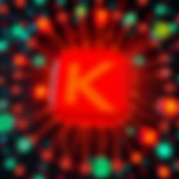 Kodak logo with blockchain symbols The Kodak logo surrounded by digital blockchain symbols, representing a shift in photography rights management.