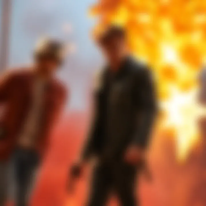 Kyle, a confident character, stands determinedly as he prepares to save Joe's life, showcasing his shift from villain to hero.