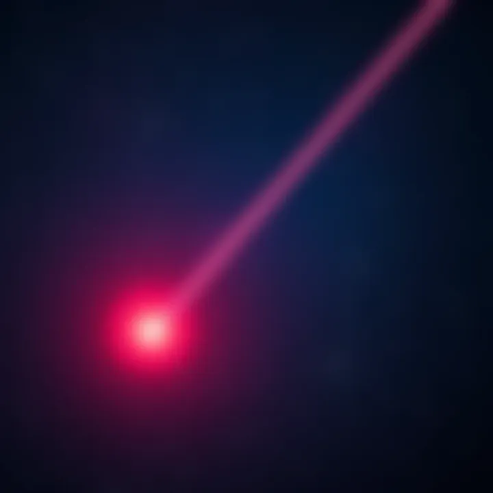 A laser beam shooting into a dark, starry sky, symbolizing the concept of infinite probability.