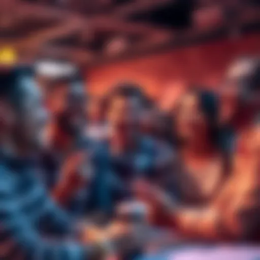 Group of people sharing laughs and jokes about Coinbase in a lively discussion