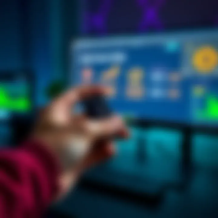 A person holding a Ledger Nano device with a computer screen showing upgrade options and discounts