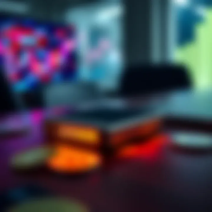 A Ledger wallet placed on a table with cryptocurrency symbols displayed around it, representing safety concerns.