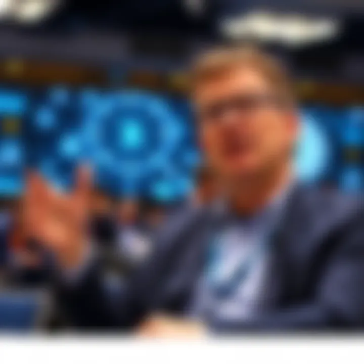 Dr. Leemon Baird, co-founder of Hedera, speaks about quantum computing risks to blockchain technology in a conference setting.