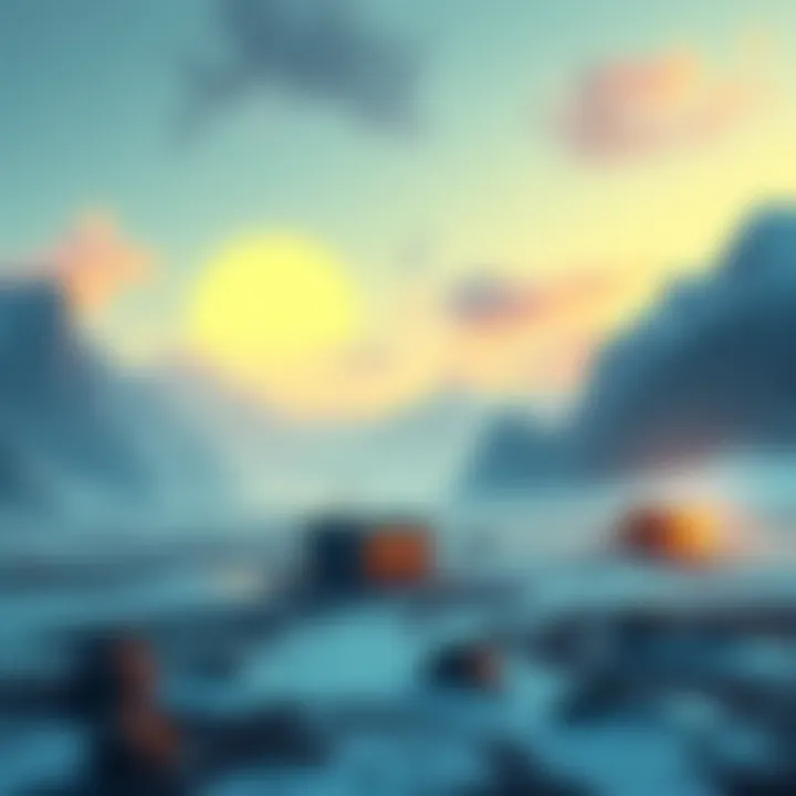 Concept of a stateless utopia in Greenland with crypto and AI elements