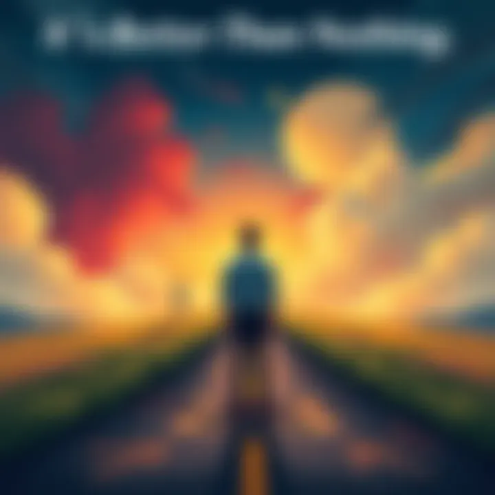 A person standing at a crossroads, contemplating two paths representing different life choices in finance and relationships.