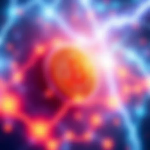 Illustration representing the Lightning Network with Bitcoin symbols and fast transaction arrows