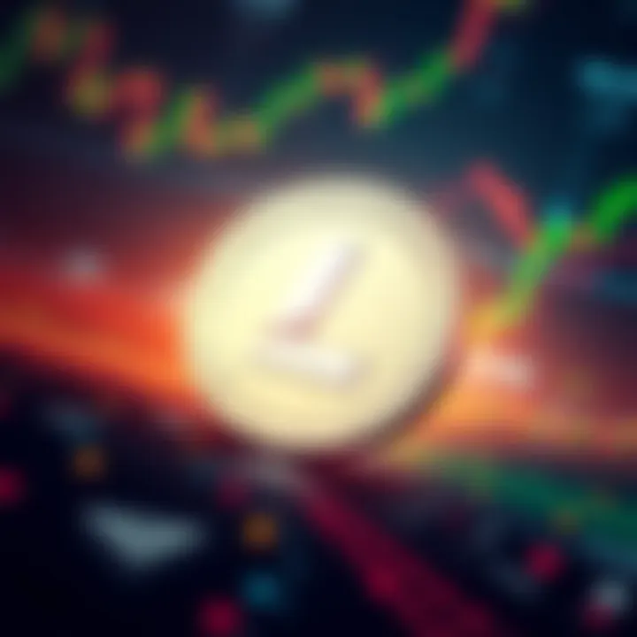 A visual representation of Litecoin, featuring the coin logo with a digital background and financial graphics, illustrating its role in the cryptocurrency market.