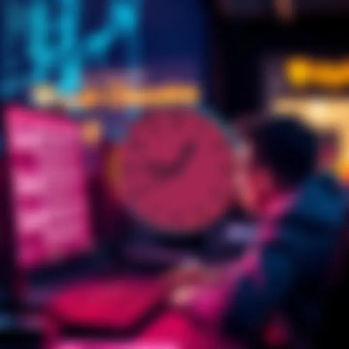 A visual representation of a stalled Litecoin transaction with a clock showing time passing and a frustrated user looking at a computer screen.